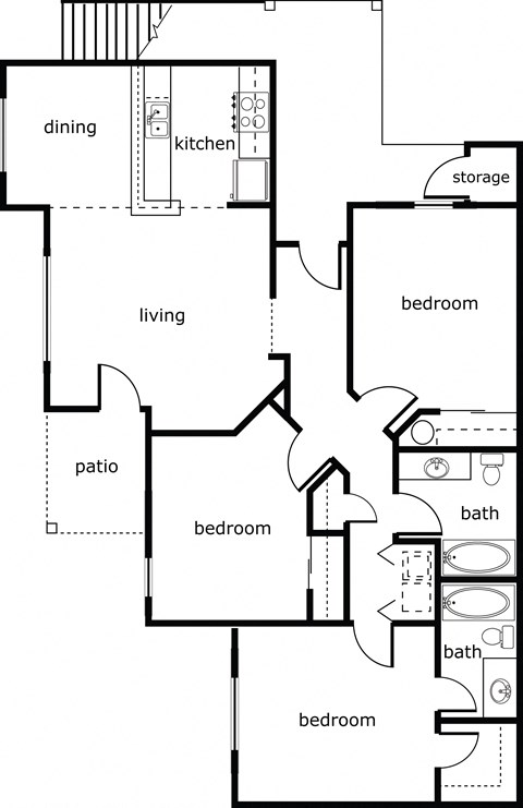 Village at Southern Crossing 3 bed 2 bath 1264